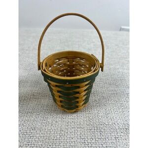 Longaberger 2007 Tree Trimming Miniature Basket with Protector Green Accent